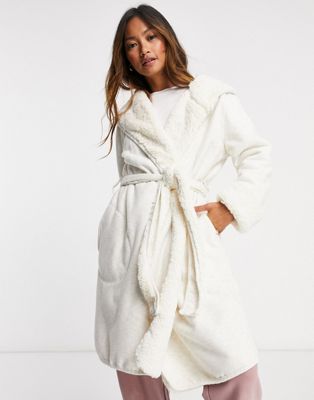 UGG Portola reversible robe in cream | ASOS