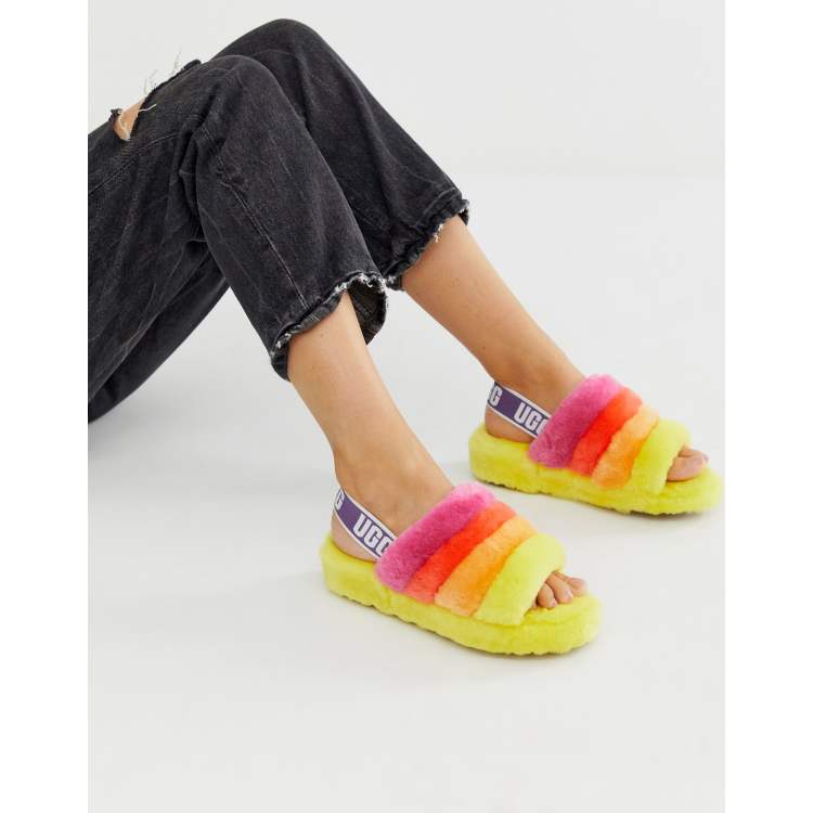 Yellow ugg deals fluff yeah slides