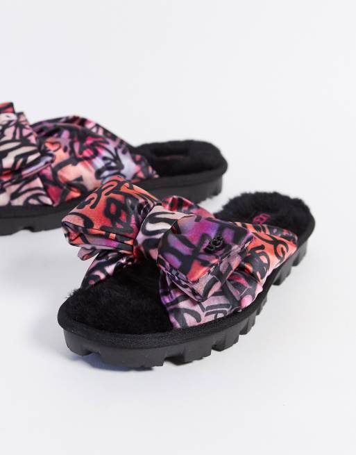 UGG puffer slippers in graffiti