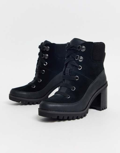 UGG Redwood hiker heeled ankle boots in black | ASOS