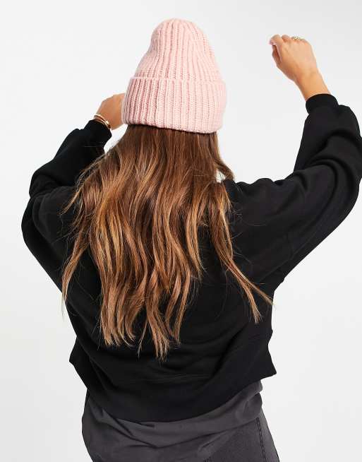 UGG rib knit beanie in pink cloud | ASOS display picture 1