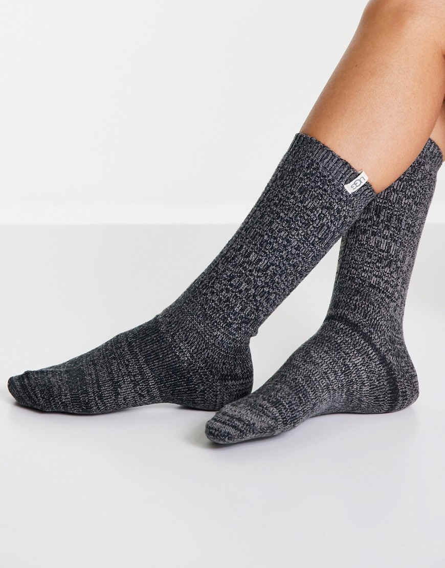 UGG rib knit slouchy crew sock in gray