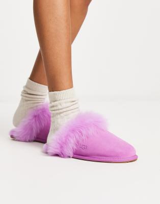 Ugg Scuff Sis Genuine Shearling Mule Slipper In Purple