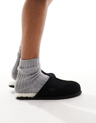 UGG scuff slippers in black suede