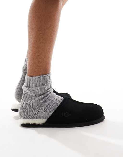 Mens ugg scuff slippers outlet black