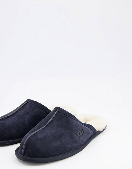 UGG scuff slippers in navy suede