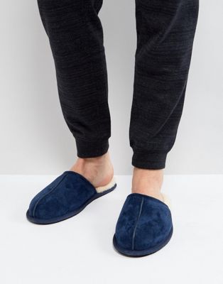 UGG Scuff Suede Mule Slippers In Navy 