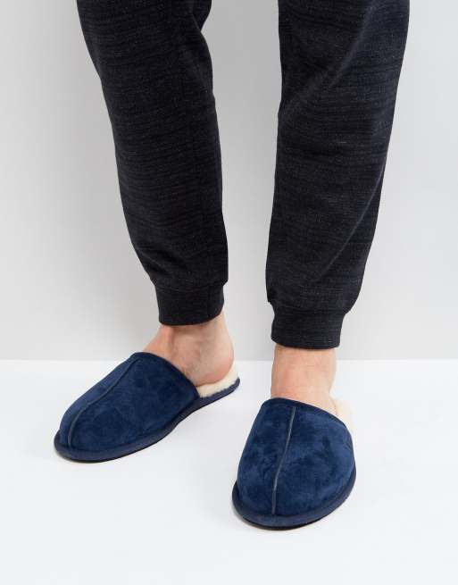 UGG Scuff Suede Mule Slippers In Navy ASOS