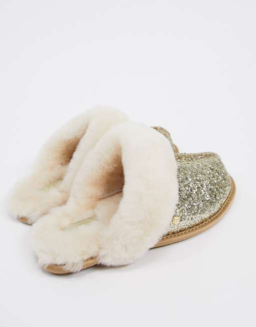 UGG Scuffete II Cosmos Gouden pantoffels met glitter ASOS