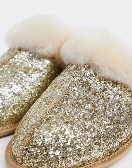 UGG Scuffette II Cosmos slippers in gold sparkle