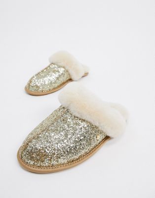 ugg gold glitter slippers