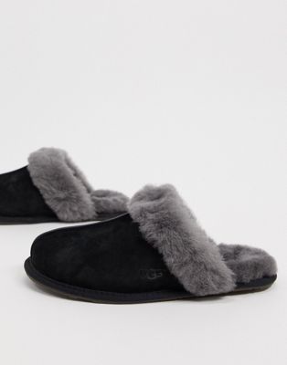 ugg slippers black grey and white