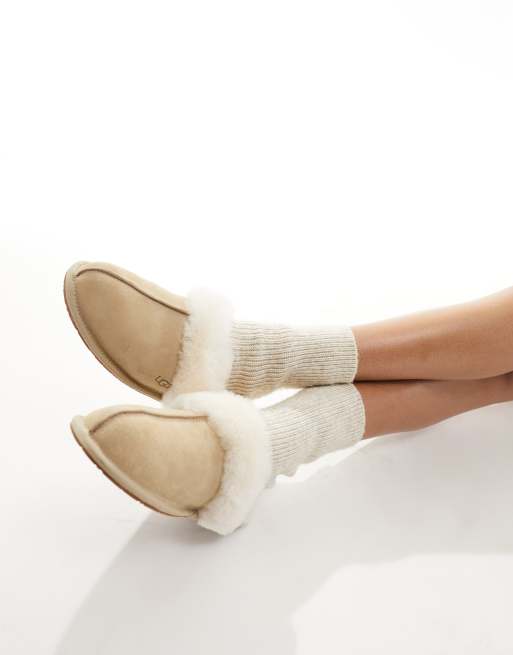 UGG Scuffette II slippers in stone | ASOS