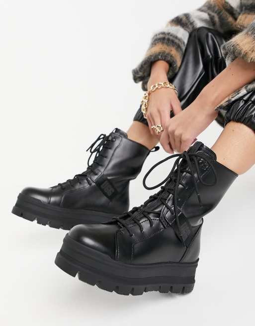 UGG Sheena lace up boots in black, 3 of 4