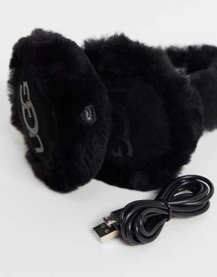 UGG sheepskin bluetooth earmuffs in black | ASOS