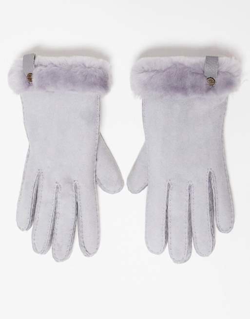 UGG sheepskin gloves in grey ASOS