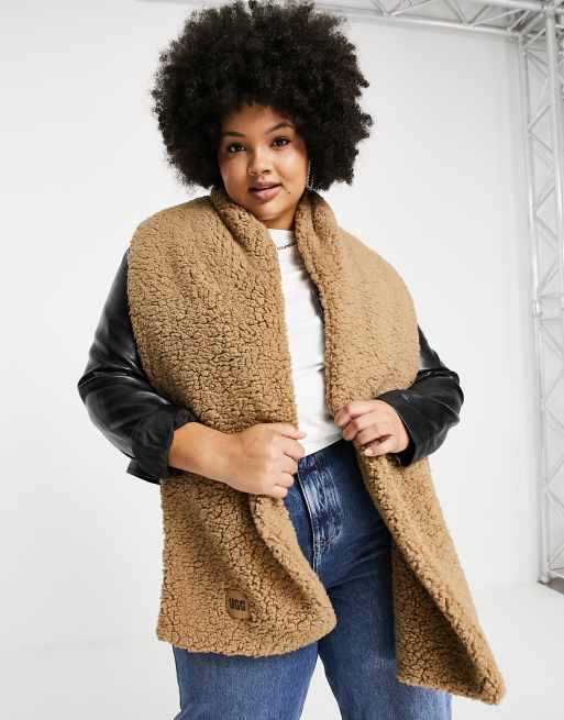 UGG sherpa oversized scarf in caramel