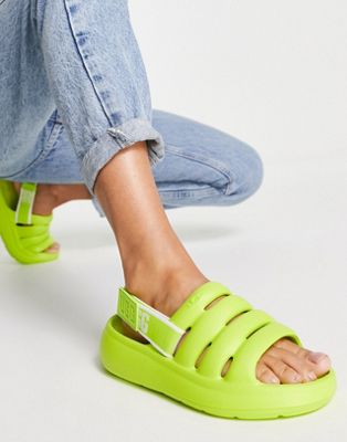 UGG Sport Yeah slide sandals with removable backstrap in key lime