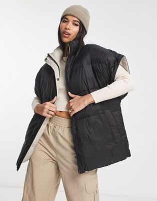 UGG Sydnee reversible puffer vest jacket in black