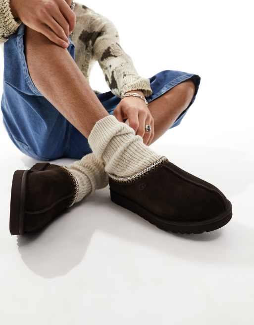 UGG – Tasman – Brązowe kapcie z podszewką z owczej skóry, 4 z 4
