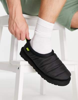 Ugg Tasman Puft slippers in black  - ASOS Price Checker