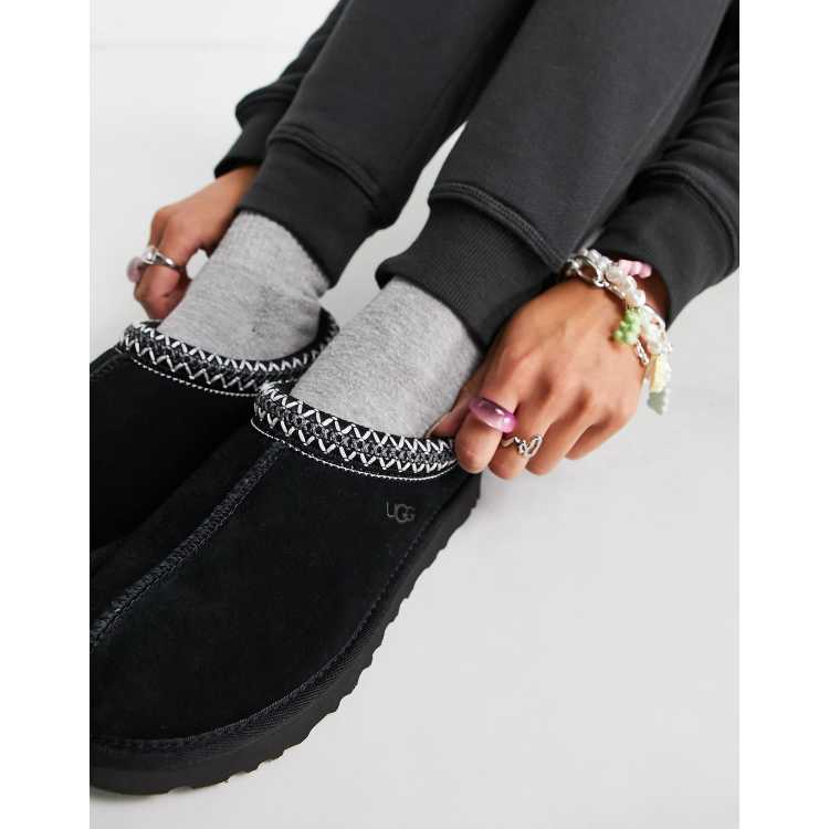 UGG Tasman shearling lined shoes in black ASOS