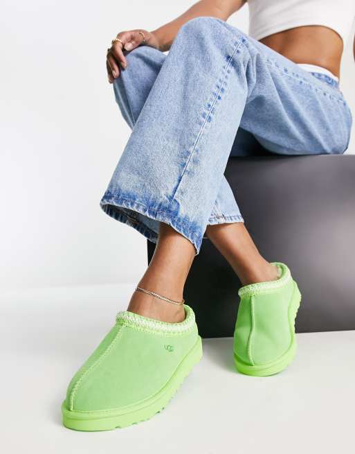 UGG Tasman shearling lined shoes in bright green