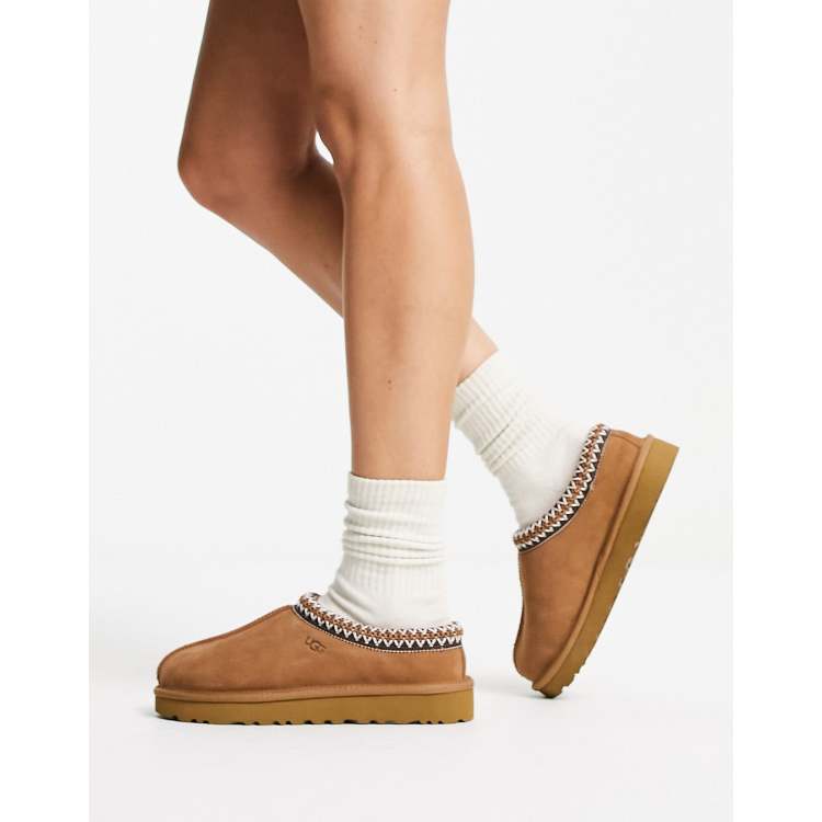 UGG Tasman shearling lined shoes in chestnut | ASOS