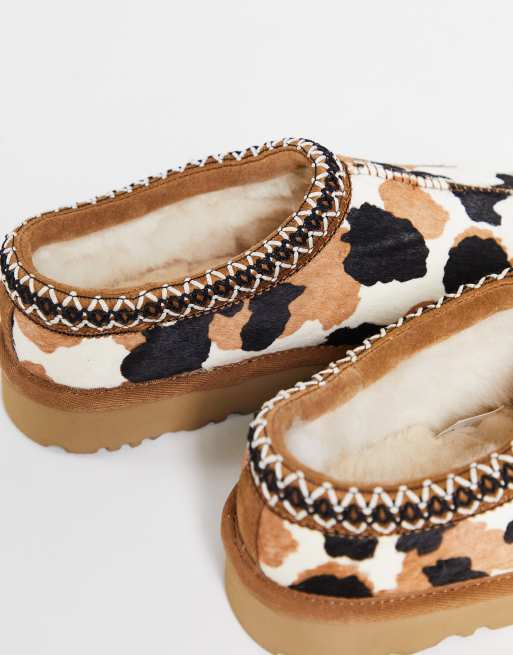 ugg tasman slipper cow print