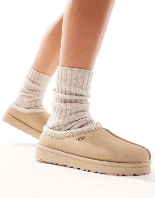 UGG – Tasman – Szarobeżowe buty z podszewką z owczej skóry, 4 z 4