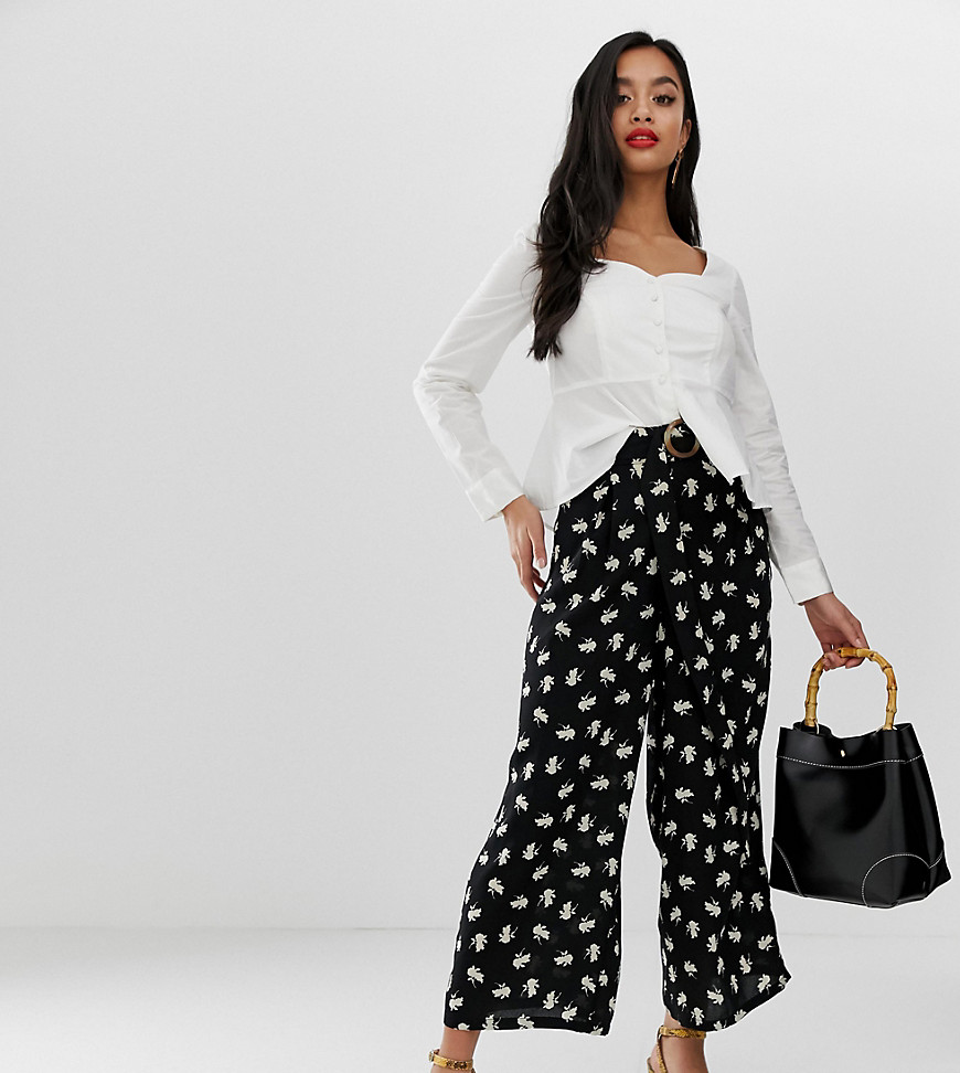 фото Укороченные брюки с широкими штанинами и цветочным принтом vero moda petite-мульти