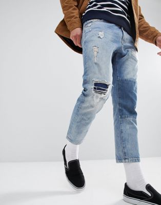 фото Укороченные джинсы с нашивкой just junkies-синий