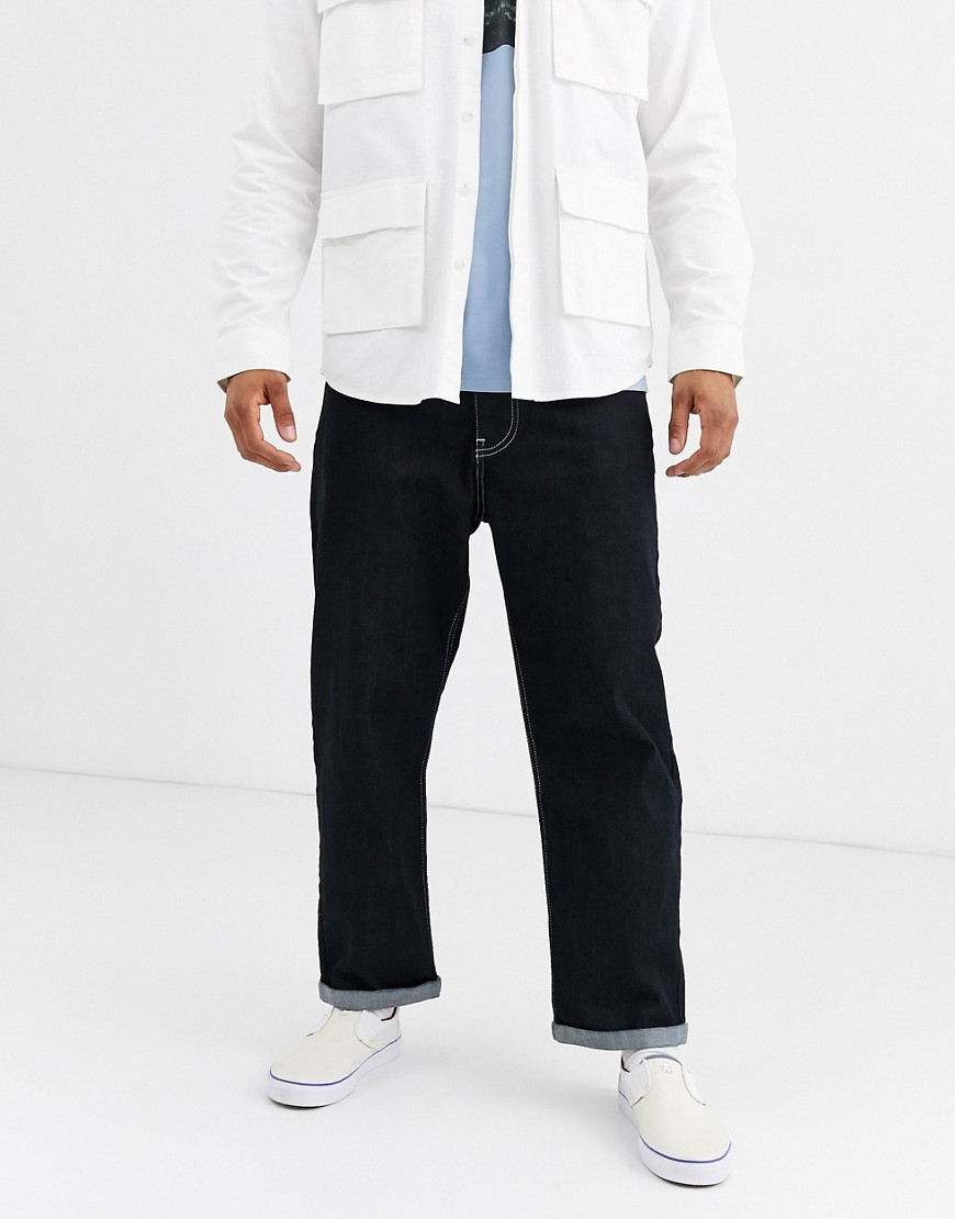 фото Укороченные широкие джинсы цвета индиго brooklyn supply co-синий brooklyn supply co.