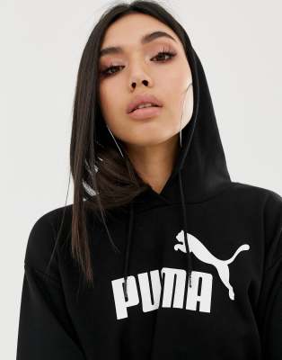 фото Укороченный худи черного цвета puma essentials-черный