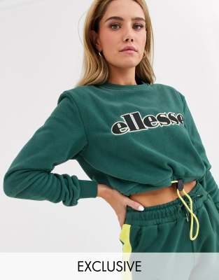 фото Укороченный свитшот с логотипом ellesse-зеленый