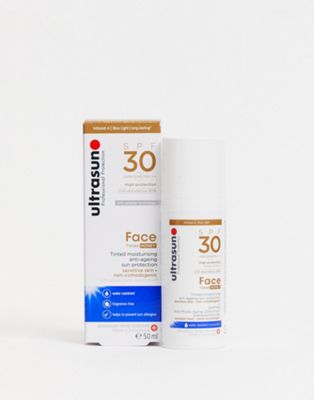 Ultrasun – Anti-Age – Getönte Sonnencreme fürs Gesicht mit Lichtschutzfaktor 30 für besonders empfindliche Haut
