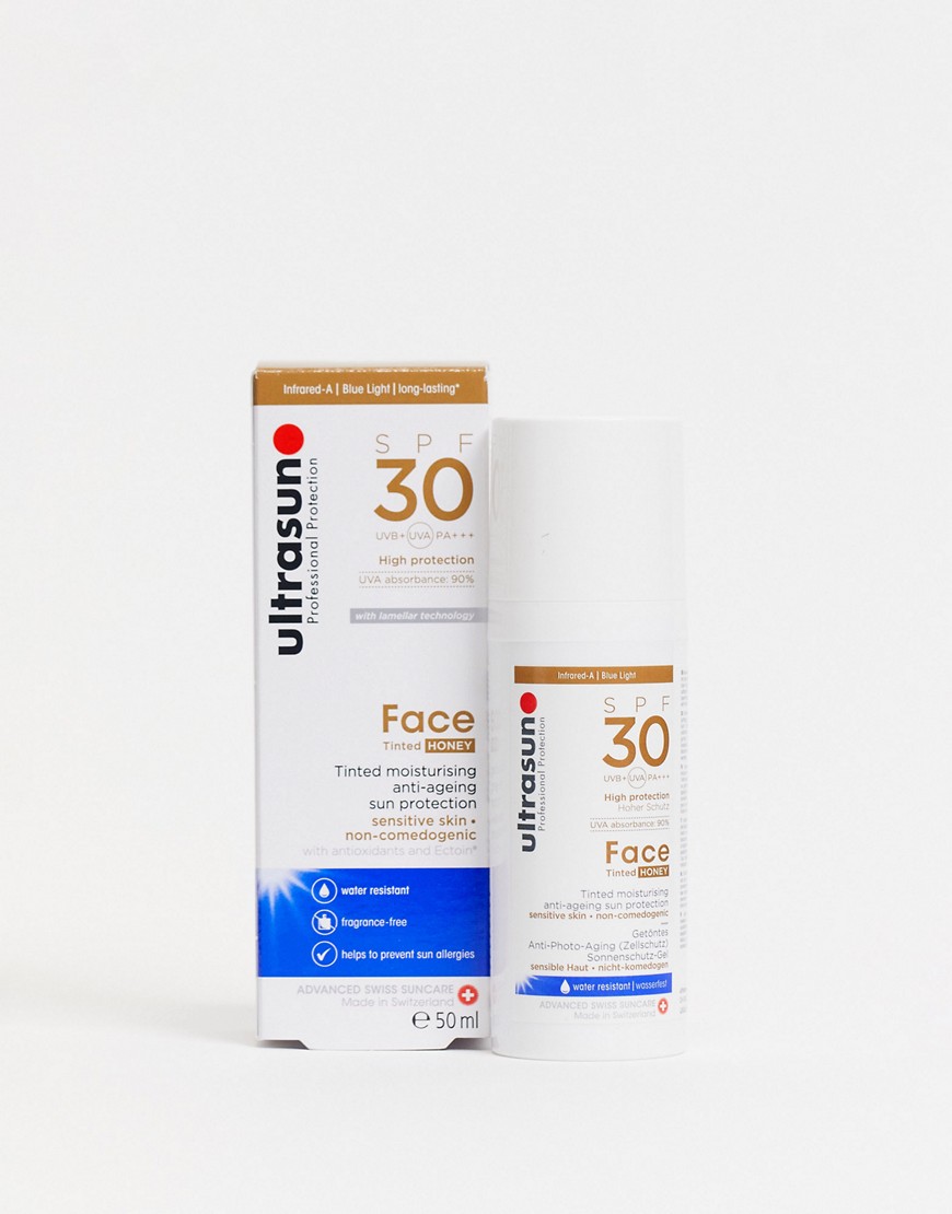Ultrasun Anti-Age Tinted SPF 30 Face Sun Protection for Very Sensitive Skin - 50ml-Brown