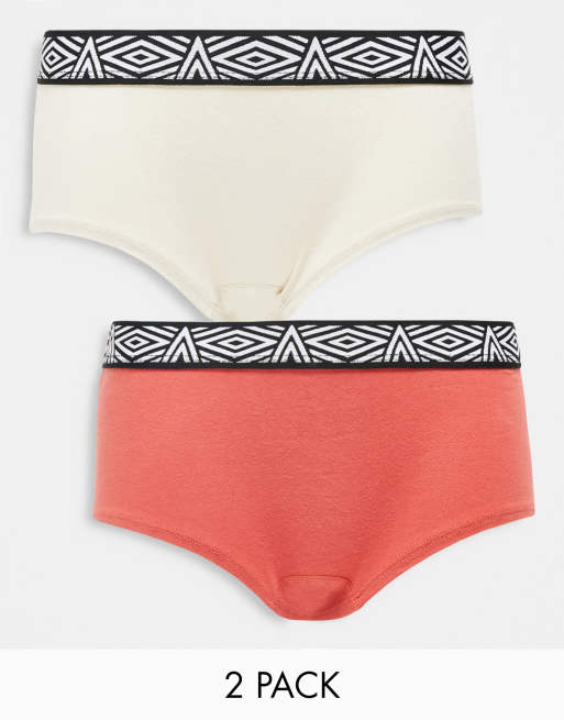 Umbro 2 pack co-ord hipster briefs in orange and clay