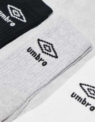 Umbro 3 Pack Crew Socks In Multi