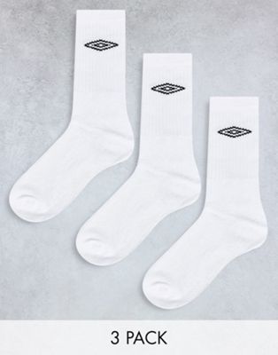 Umbro 3 pack umbro sport socks in white