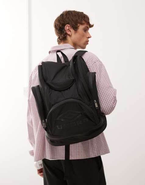 Umbro classic retro Italia backpack in black - view 1