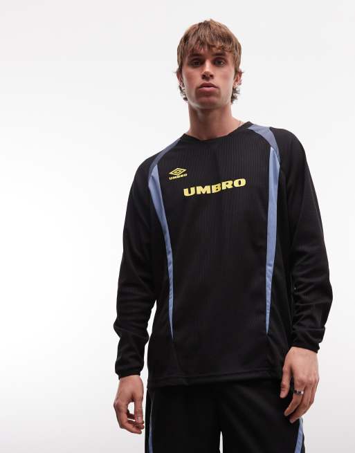 Umbro – Czarno-żółta koszulka z dżerseju ze wstawkami, 2 z 5