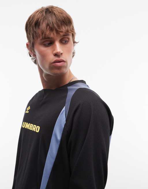 Umbro – Czarno-żółta koszulka z dżerseju ze wstawkami, 3 z 5