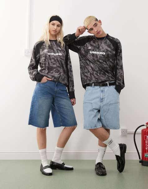 Umbro printed long sleeve jersey t-shirt in black