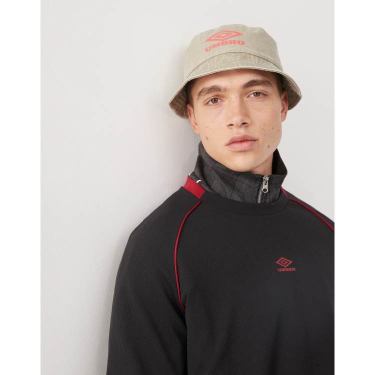 Umbro drill bucket hat bucket in red | ASOS