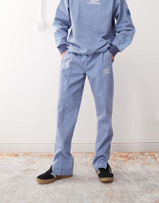 Umbro Drill embroidered logo pants in blue | ASOS
