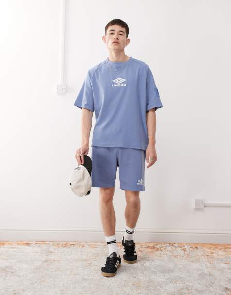 Umbro Drill embroidered logo shorts in blue - view 1