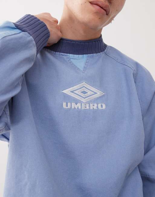 Umbro Drill embroidered logo sweatshirt in blue | ASOS