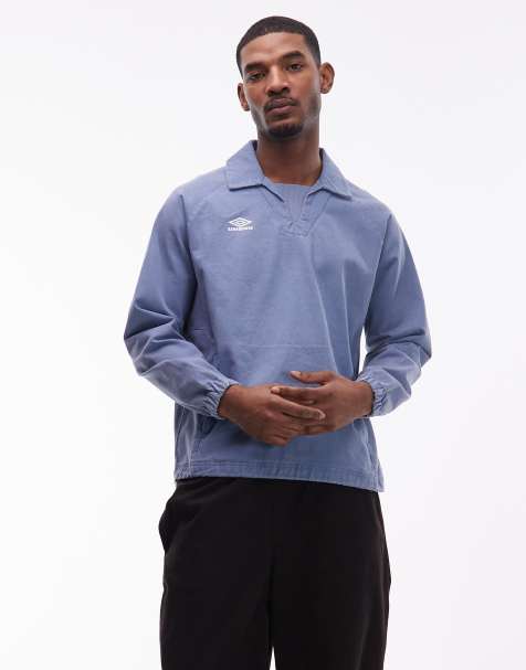 Umbro - Drill - Overdel i forvasket blå med hvidt logo - view 1