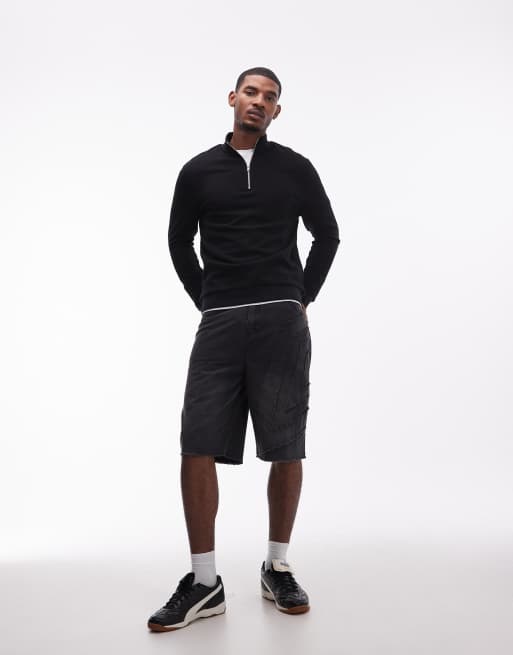 Umbro – Drill – Svarta jeansshorts med tvättad finish, 2 av 5